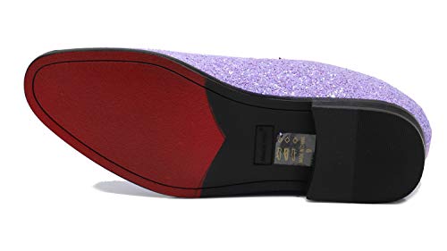 Image of SPK04 Men's Vintage Glitter Dress Loafers Slip On Shoes Classic Tuxedo Dress Shoes