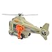 Dino Rescue Helicopter Toy Playset with Pterosaur, Dinosaur Animal Transport Toy Airplane, Lights and Sound Friction Power Rotatable Propeller, Safari Rescue Vehicle Toys for Boys Kids Toddler Gifts
