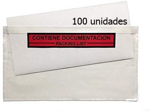 Sobre Contiene Documentación Impreso 235x132mm Color Transparente. 100 UDS.
