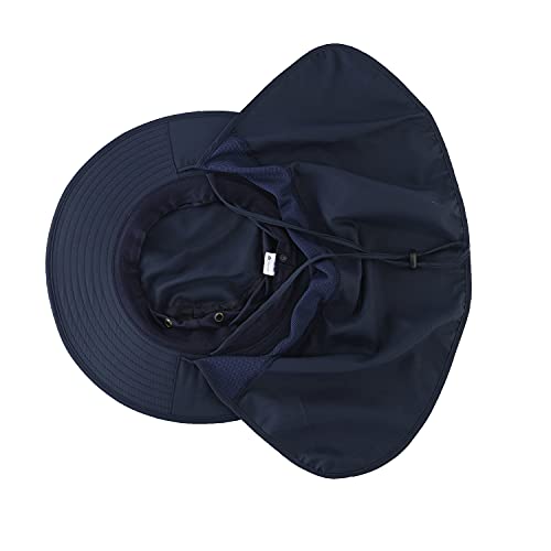Image of Home Prefer UPF50 Mens Sun Hat with Neck Flap Quick Dry UV Protection Cap Womens Wide Brim Fishing Hat Neck Flap Beach Garden