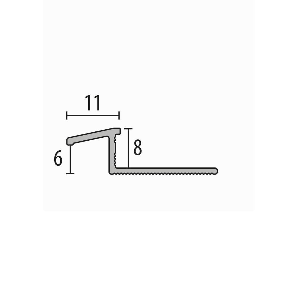Rampenprofil Anpassungsprofil 8 x 11 x 2500 mm Einfasshöhe 6-8 mm Ausgleichsprofil Aluminium Höhenausgleichsprofil Geschlossen Gestanzt Metallprofil Bronze Küberit