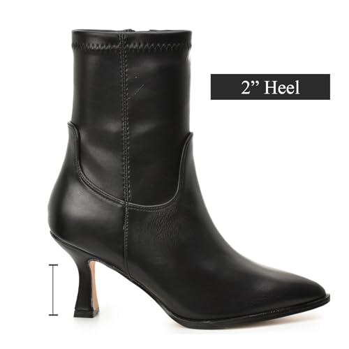 Nicole Miller Women’s Dixon Mid-Rise Ankle Boots, Stretch Heeled Booties with Pointed Toes and Side Zipper for Women, Comfortable and Stylish Fashion Booties for Women4