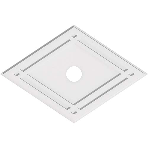 Image of Ekena Millwork CMP38X25DD-04000 Diamond Architectural Grade PVC Contemporary Urethane Ceiling Medallions 38 inchW x 25 3 /8 inchH x 4 inchID x 13 1 /4 inchC x 1 inchP