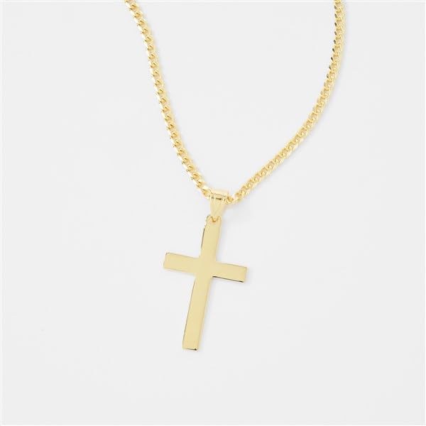 THINGS REMEMBERED Personalized Gold Cross Necklace (Free Customization)3