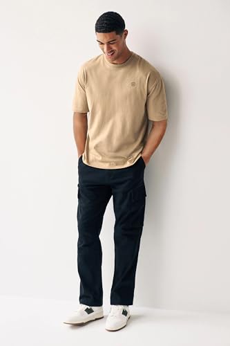 Image of Urbano Fashion Men's Solid Round Neck Oversized Half Sleeve Cotton T-Shirt