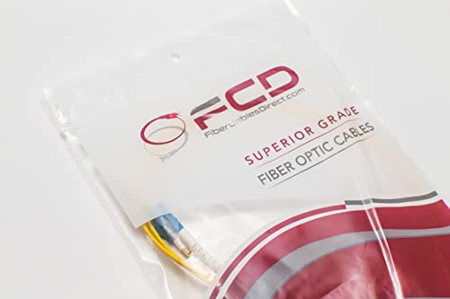 Image of FiberCablesDirect OS2 Single-Mode Fiber Patch Cable | Length Options: 0.5M-300M | LC to LC | 8M (26.25ft) | Duplex 9 /125m | 1G /10G SFP & 10GBASE Compatible | Yellow OFNR PVC