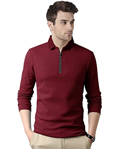 Image of Noble Monk Men's Polycotton Regular Fit Full Sleeves Polo T-Shirt