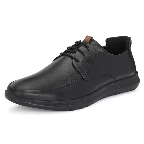 Image of Blue Leather by Centrino Genuine Leather Slip-On Men's Formal Shoe |Stylish with Soft Cushioned Insole |Trendy Non Lace-Up Design |Durable Leather with Anti-Skid Sole | Perfect for Formal Wear (4012)