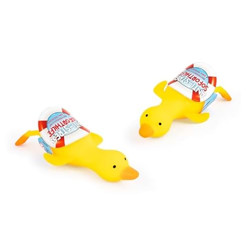 TRENDHAUS 958488 – Antystresówka Kaczka, 2 sztuki, każda ok. 16 x 7,5 x 4,3 cm, squishy w kształcie kaczki, piłki antystresowe dla dzieci i dorosłych