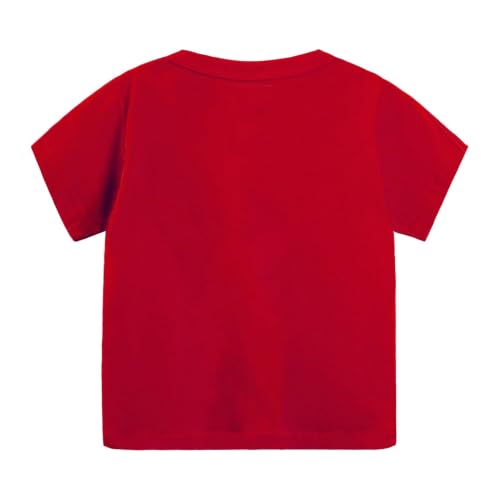 Image of LittleSpring Boys Girls T Shirt Rainbow Striped Cotton Crewneck Tees for Kids Fashion