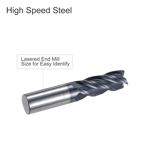Image of uxcell 2pcs End Mill 3 /4 inch x 1.96 inch 4 Flutes Spiral Helical Groove Tungsten Steel Straight Shank CNC Milling Bits for Aluminum Steel Cutting Metalworking
