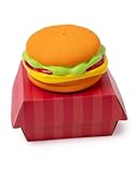 HamBarker Dog Toy - Hamburger Themed Design, Extremely Durable, Squeaky, Perfect Chew and Fetch Toy, Unique Burger Packaging