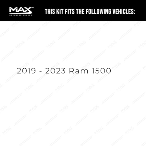 Image of MAX Advanced Brakes - Front Brake Kit For 2019-2023 Ram 1500| Carbon Ceramic Brake and Rotor Kit| Daily Performance Geomet Coated Cross-Drilled Brake Rotors
