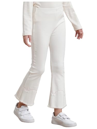 JanJean Knitted Wide Leg Pants Casual Ribbed Elastic Waist Sweater Pants Embroidery Flared Plush Hem Pants for Outdoors3