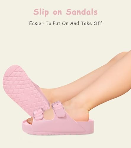 Image of Kids Slides Sandals Double Buckle Adjustable Boys Girls