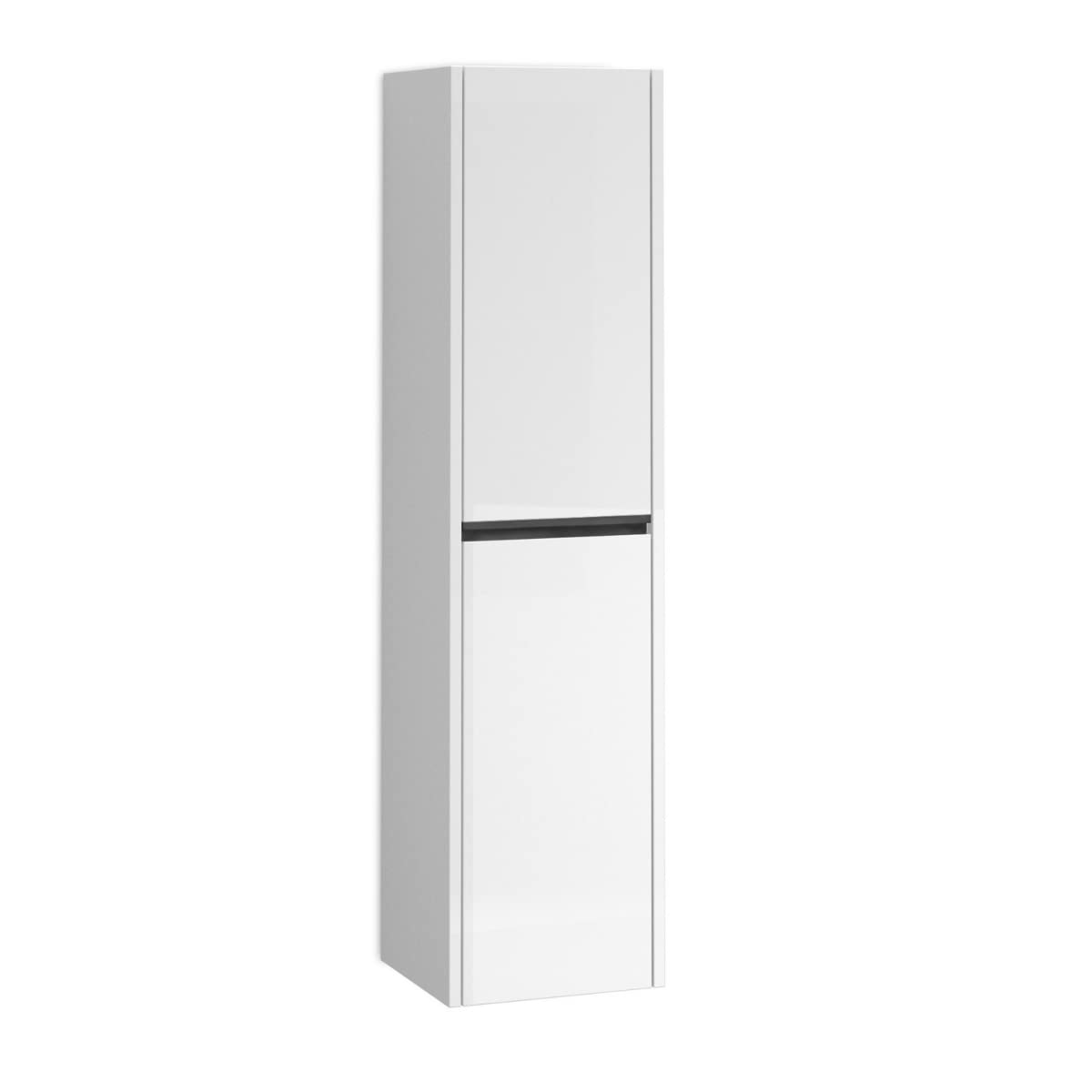 Poker Columna de Baño Suspendida con 1 Puerta | Armario Alto Baño Colgante Color 140cm de Alto x 34,9cm de Ancho x 32cm de Fondo | Blanco Brillo