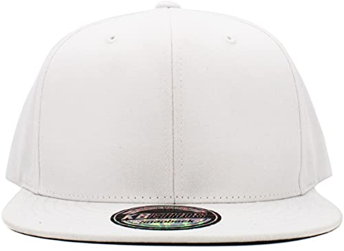 Image of KBETHOS Classic Snapback Hat Blank Cap Underbrim Cotton Wool Blend Flat Visor Adjustable Unisex