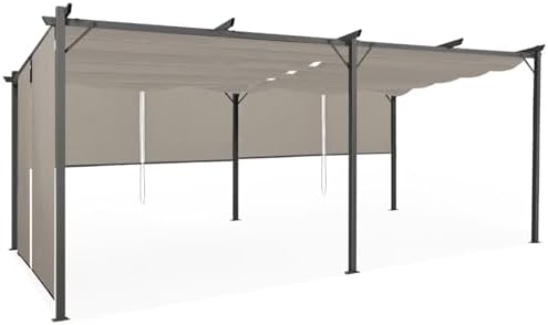 IDMarket - Pergola edición especial techo retráctil 3x6 M y 6 per...