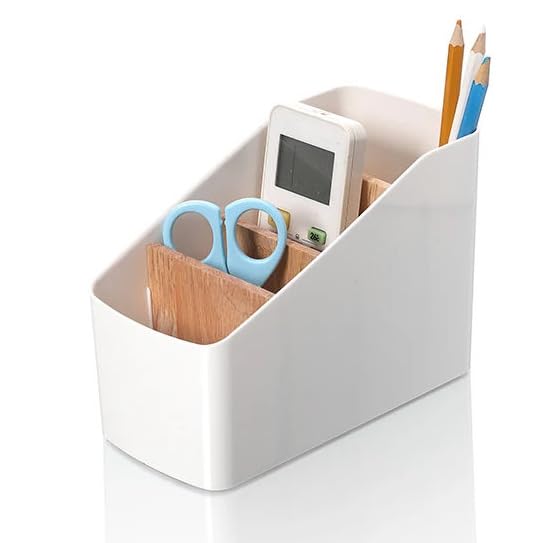 Image of AccuPrints Sumiko Multi-purpose Wooden Cosmetic Storage Box Detachable Desk Storage Box 4 Compartments Wooden Box Desktop Storage Organizer Desk Pens Remote Control