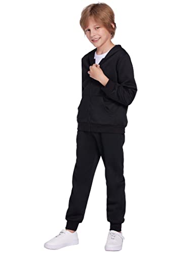 Boyoo Boys' 2 Piece Athletic Tracksuit Jogging Sets Outfit Sweatsuit Zip Up Hoodie And Active Pants For Kids 5-14 Years #TOP1