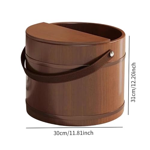 Tina de madera para baño de pies con tapa miniatura 2