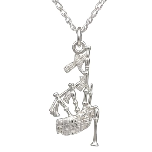 Collier cornemuse écossaise argent sterling 925 Alexander Castle - Chaîne 45cm