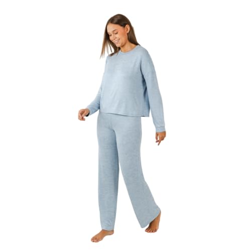 TRAMAS+ Pijama Angorina Mujer Set di Pigiama, Azul, S Donna