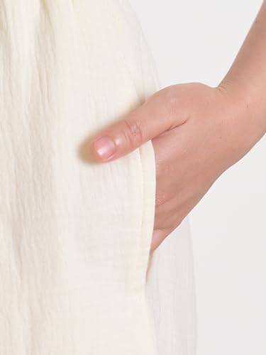 Weintee Women's Cotton Gauze Capris with Pockets for Summer3