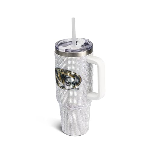 Image of The Memory Company Officially Licensed 40oz White Bling Game Day Tumbler, University of Missouri