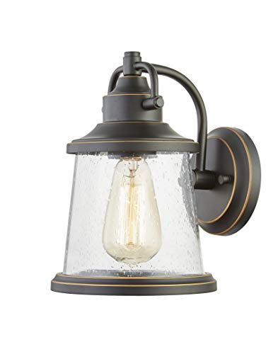 Wisbeam Outdoor Wall Lantern, Wall Sconce As Porch Lighting Fixture, E26 Base 60W Max, Metal Housing Plus Glass, Oil Rubbed Bronze Finish, Etl Qualified, Bulbs Not Included #TOP4