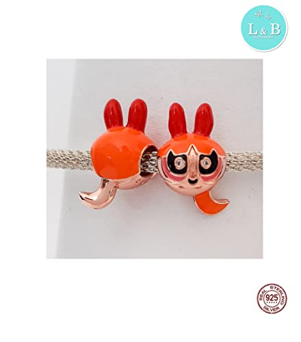 Berloque MENINAS SUPERPODEROSAS FLORZINHA em 100% Prata S925 para pulseiras modelo Pandora ou Vivara