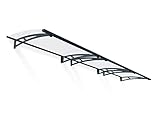 Palram-Canopia Aquila 4500 15x3 Door Awning for Door Entrance, High-End Polycarbonate Window Awning with Clear Panels, UV Protection, Modern Metal Frame, Weather Resistant Overhang, DIY Exterior