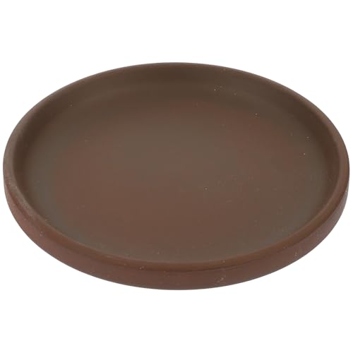 Garneck 紫砂製丸型プラントポット受け皿 耐久性セラミック製盆栽用水受けトレイ 室内外兼用滑り止め付き植木鉢受皿 汚れ防止と床保護に