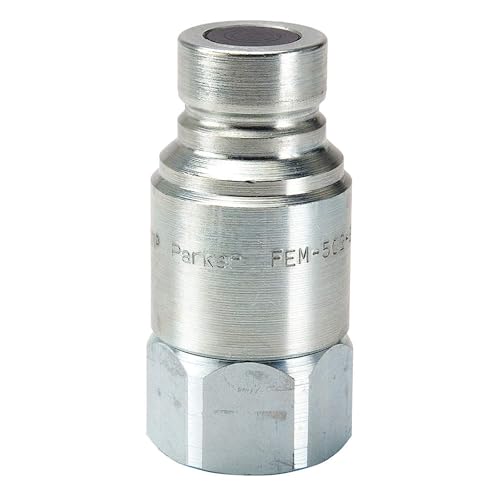 Image of Parker Hannifin FEM-752-12FO Series FEM Steel Non-Spill Flush Face Hydraulic Quick Nipple, Push-to-Connect, 3 /4 inch Body Size, 1 inch-1 /16 12 UN Port End, 3.38 inch Length