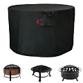 Cover Geny Outdoor Round Fire Pit Cover Fits for most 22"-30"-31" Fire Pit Like Gas One,Four Seasons Courtyard,Yaheetech,SINGLYFIRE,Hampton Bay,Sunnydaze,Landmann,BALI OUTDOORS,KINGSO,32"D x 16"H