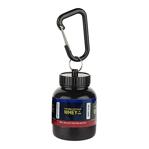 Image of Amazing Whey loader Protein Carry Funnel Portable Protein Whey or Supplement Powder Combo Pack of 2 Carrying Whey Funnel and Container Box with Key-Chain (BLACK-2)