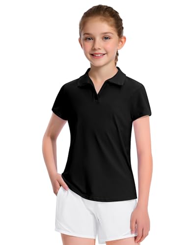 Image of KEREDA Girls Polo Shirts Golf Tennis School Uniform T Shirts Quick Dry Tops