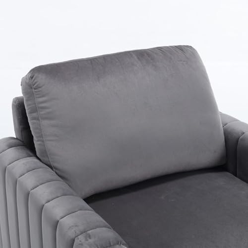 Image of Modern Armchair Single Sofa Chair for Small Wingback Chair | High Back Wing Chair | Single Seater Chair for Living RoomSet of 2 Chairs (Grey A)