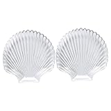 KOMBIUDA 2 piezas Bandeja de Cristal Resistente Temperaturas Extremas Diseño Oceánico y Borde Dorado Plato Multifuncional para Secos Snacks y Aperitivos Cocina