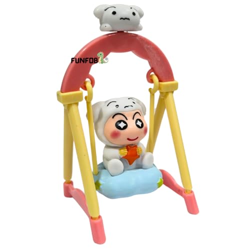 Image of FUNFOB Shinchan Action Figure Height-10cm | Shin chan Figurine Cartoon Figures Toys for Boys & Girls PVC Multicolour | Swing - Shiro Dress