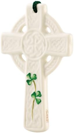 Belleek 3517 St. Kieran's Celtic Cross Ornament, 3.5-Inch, White