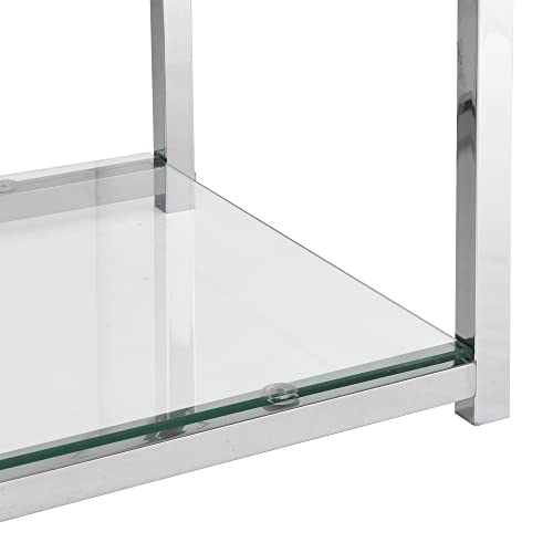 Livinest 3 Tier Bar Cart - Glass Holder Wine Rack Metal Handle Large Storage Space Bar Carts - Drink Liquor Trolley For Bar Home Kitchen Outdoor Party Chrome-Finished #TOP4