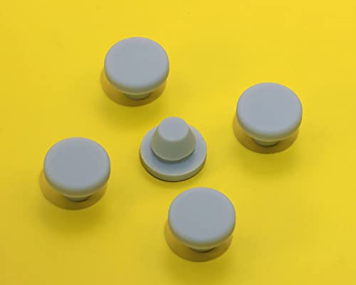 Image of ONLYKXY 5 Pcs Silicone Round Snap in Type Locking Furniture Hole Plugs Button Protective Cover Cap Head (Grey) (8MM(0.31inch))