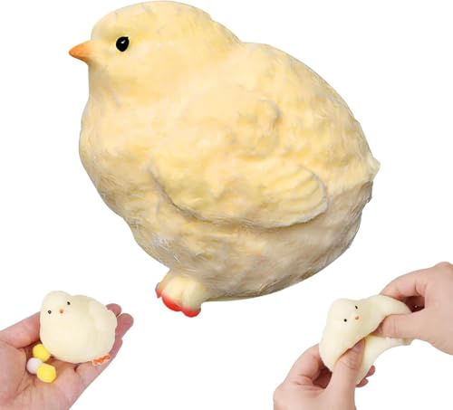 手作りのスクイーズチキンおもちゃ、ストレス解消のためのシリコンスクイーズおもちゃ、Squishys Chicken、2024年 スクイーズチキン かわいいひよこ 手作り、子供と大人のための愛らしい柔らかいスクイーズおもちゃ(Chicken)