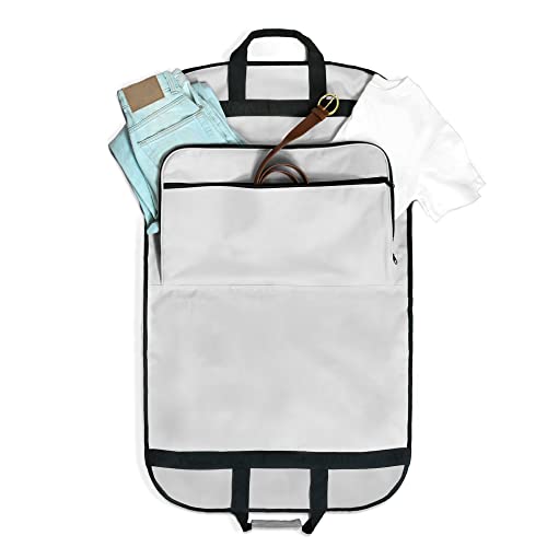 Dalix 39" Garment Bag Cover For Suits And Dresses Clothing Foldable W Pockets White #TOP5