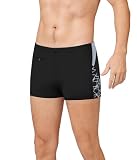 Trendy Boy Maillot de Bain pour Hommes Short de Bain séchage Rapide Boxers de Bain de compétition Homme (S, LA588 Black)