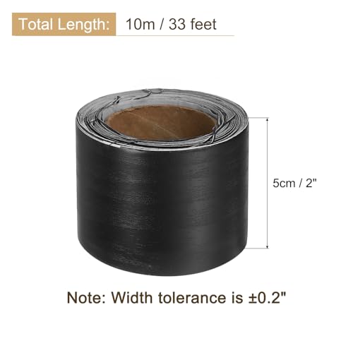 Image of uxcell Wood Grain Tape, 2 inch x33 Ft Self Adhesive Wood Grain Repair Patch for Baseboards, Doors, Floor Repair, Furniture Home Decor Black Wood