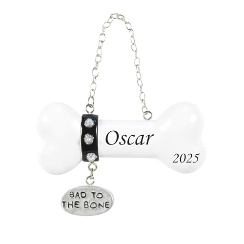 2025 Personalized Dog Christmas Ornament - Bad to The Bone - Custom Keepsake for Pets – New Puppy Ornament – Pet Lover Dog's First Christmas