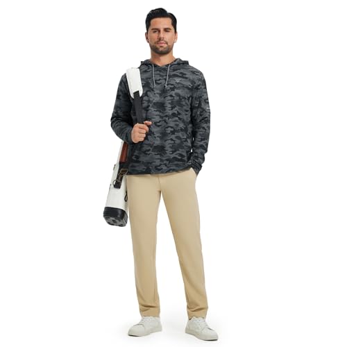 Image of M MAELREG Hoodies for Men Golf Fleece Hooded Sweatshirts Dry Fit Athletic Lightweight Casual Midlayer Mens Hoodies Pullover