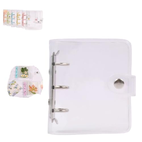 シール帳 透明 リフィル10枚付属 クリア バインダー システム手帳 プリ帳 A8 シール手帳 トレカ収納 コンパクト 持ち運び アクスタケース 手帳型 かわいい 推し カラー カスタマイズ 推し活グッズ オタ活グッズ